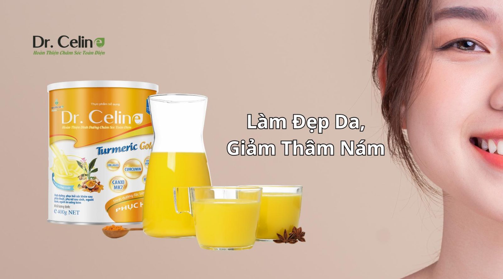 Sữa nghệ Dr. Celine làm đẹp da, giảm thâm nám