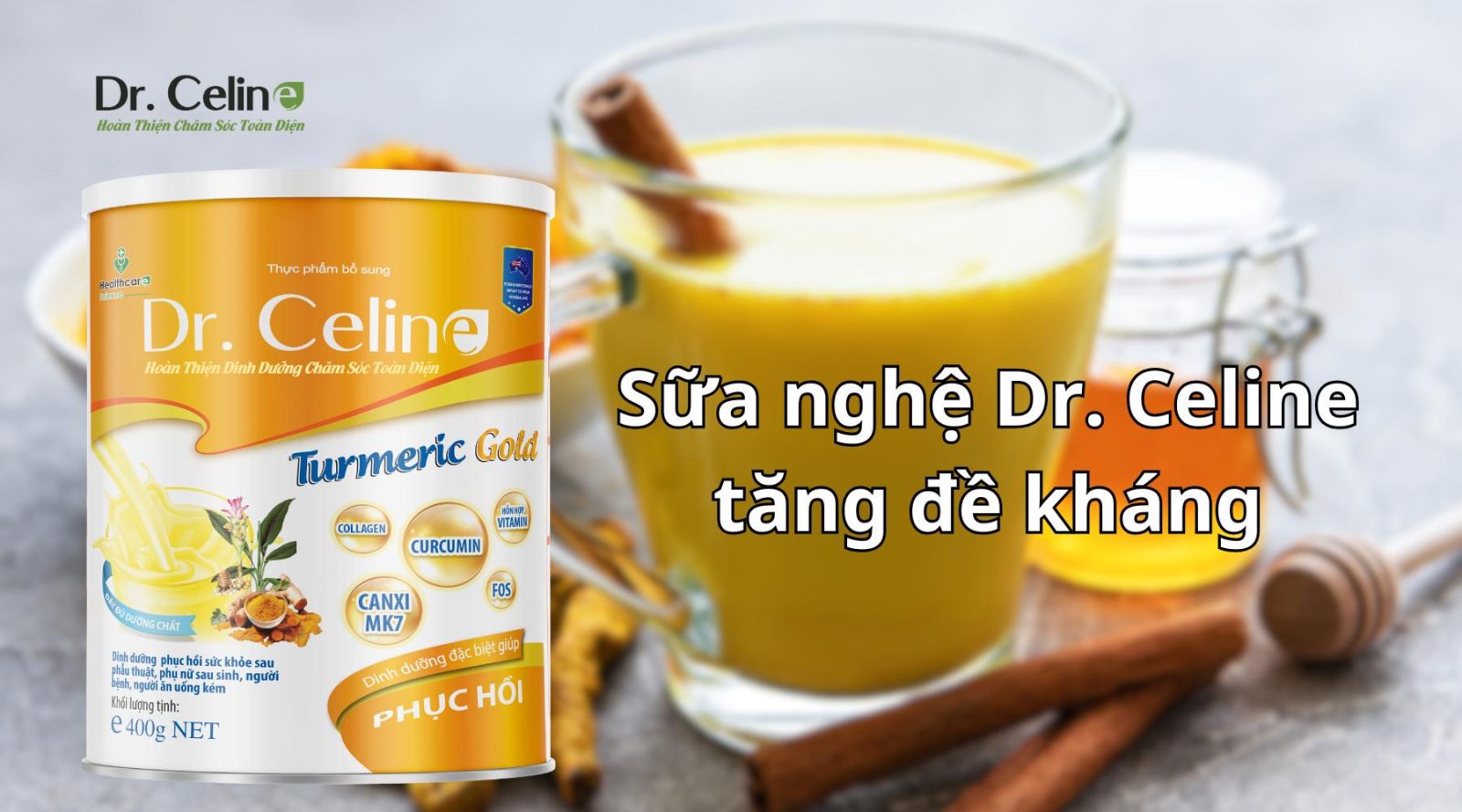 Sữa nghệ Dr. Celine tăng đề kháng