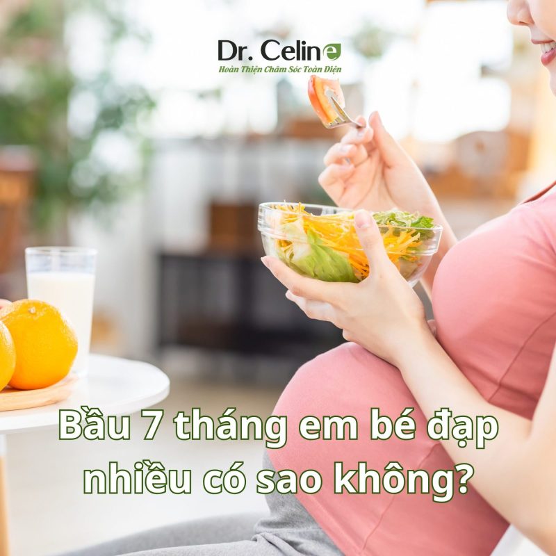 Mẹ đang hỏi:"Bầu 7 tháng em bé đạp nhiều có sao không?"